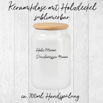 Keramikdose mit Holzdeckel